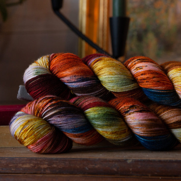 Hand-Dyed Orange Yarn