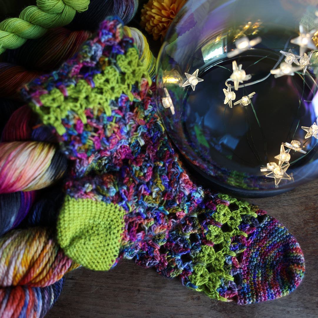 Cat Walk Socks Crochet Pattern and Yarn Kit