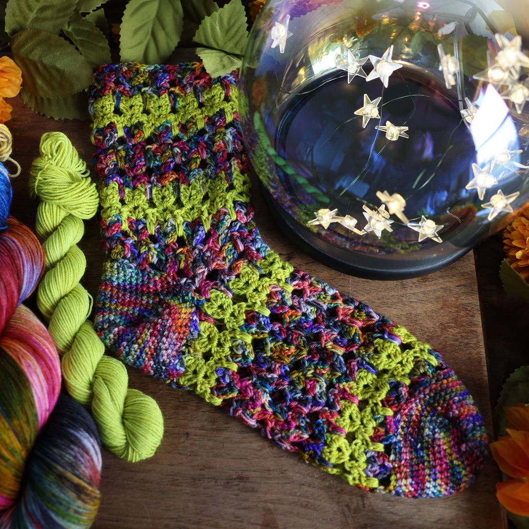Cat Walk Socks Crochet Pattern and Yarn Kit