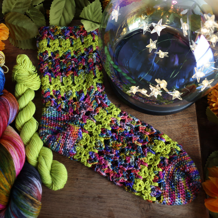 Cat Walk Socks Crochet Pattern and Yarn Kit