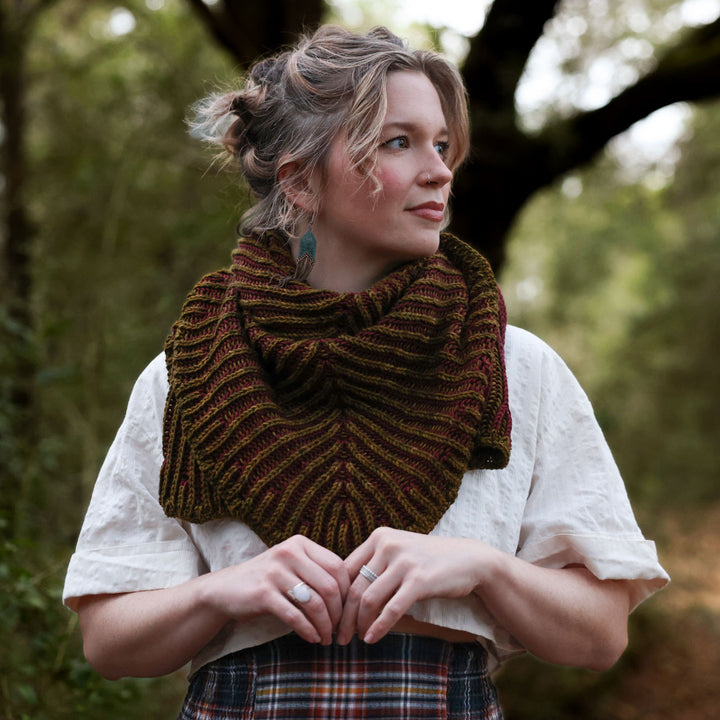 Compass Shawl Brioche Knit Pattern