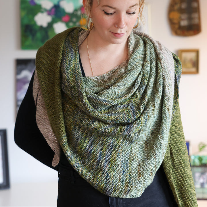 Dustwoven Shawl Knit Pattern & Yarn Kit