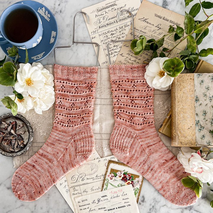 Illustrated Couple Sock Knit Pattern